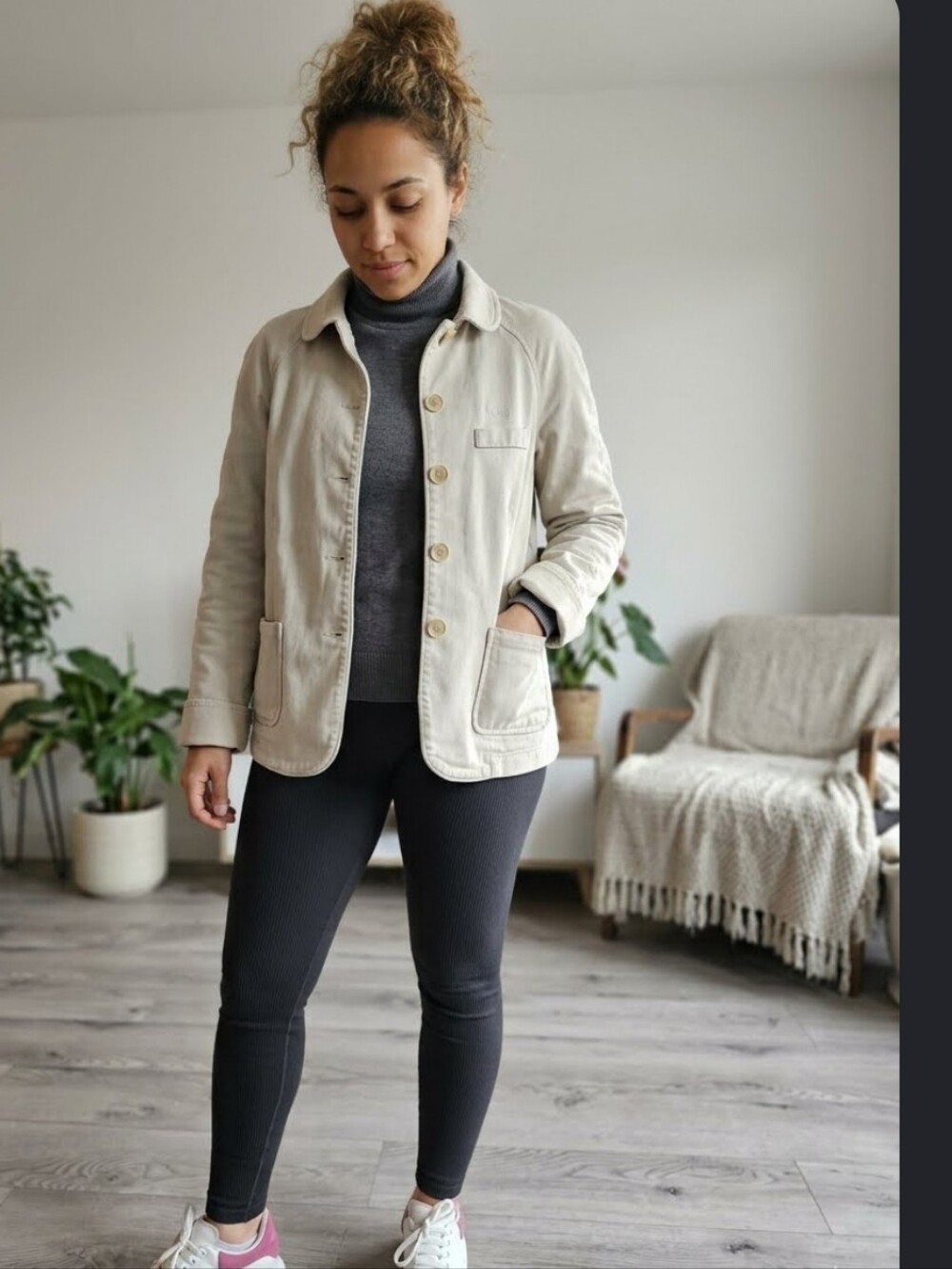 Lacoste Light Beige Casual Button-Up Jacket